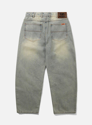 BUTTER GOODS Baggy Denim Jeans - Distressed Light Blue