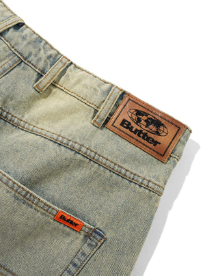 BUTTER GOODS Baggy Denim Jeans - Distressed Light Blue