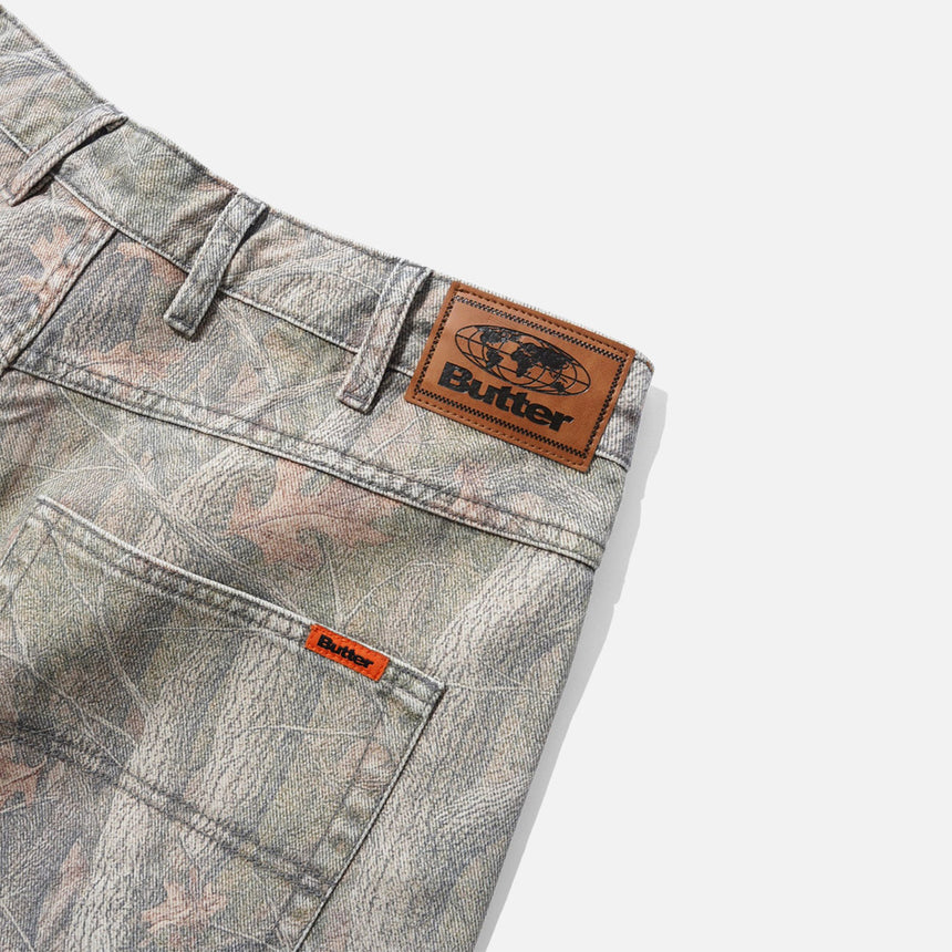 BUTTER GOODS Baggy Denim Jeans - Forest Camo
