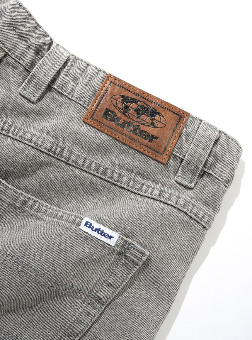 BUTTER GOODS Baggy Denim Jeans - Grey Wash