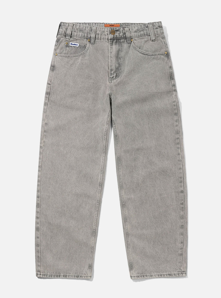 BUTTER GOODS Baggy Denim Jeans - Grey Wash