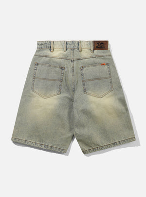 BUTTER GOODS Baggy Denim Shorts - Distressed Light Blue
