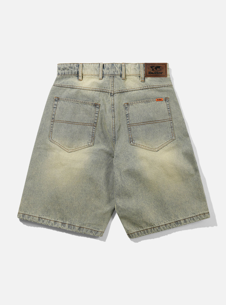 BUTTER GOODS Baggy Denim Shorts - Distressed Light Blue