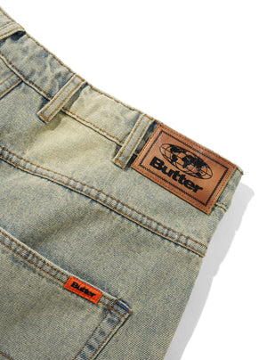 BUTTER GOODS Baggy Denim Shorts - Distressed Light Blue