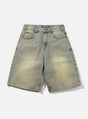 BUTTER GOODS Baggy Denim Shorts - Distressed Light Blue