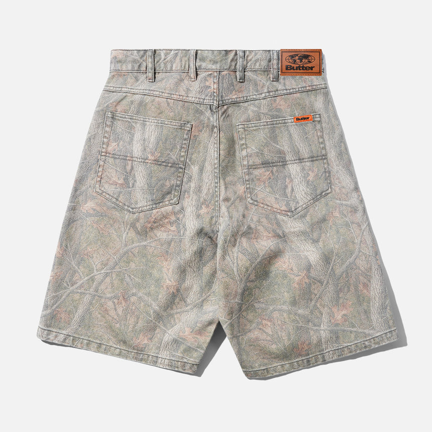 BUTTER GOODS Baggy Denim Shorts - Forest Camo