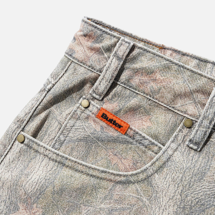 BUTTER GOODS Baggy Denim Shorts - Forest Camo