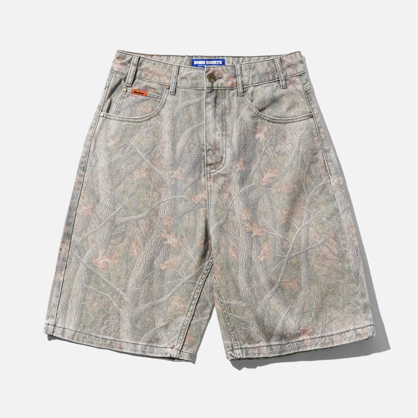 BUTTER GOODS Baggy Denim Shorts - Forest Camo