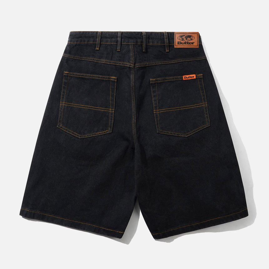 BUTTER GOODS Baggy Denim Shorts - Washed Black