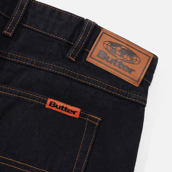 BUTTER GOODS Baggy Denim Shorts - Washed Black
