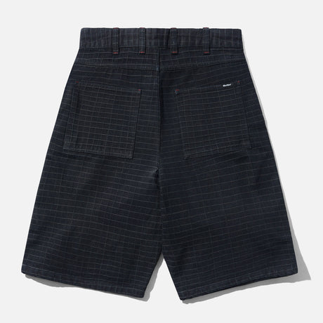 BUTTER GOODS Big Grid Denim Shorts - Overdyed Black
