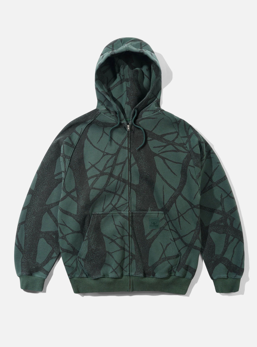 BUTTER GOODS Bleach Waffle Zip-Thru Hood - Branch Camo