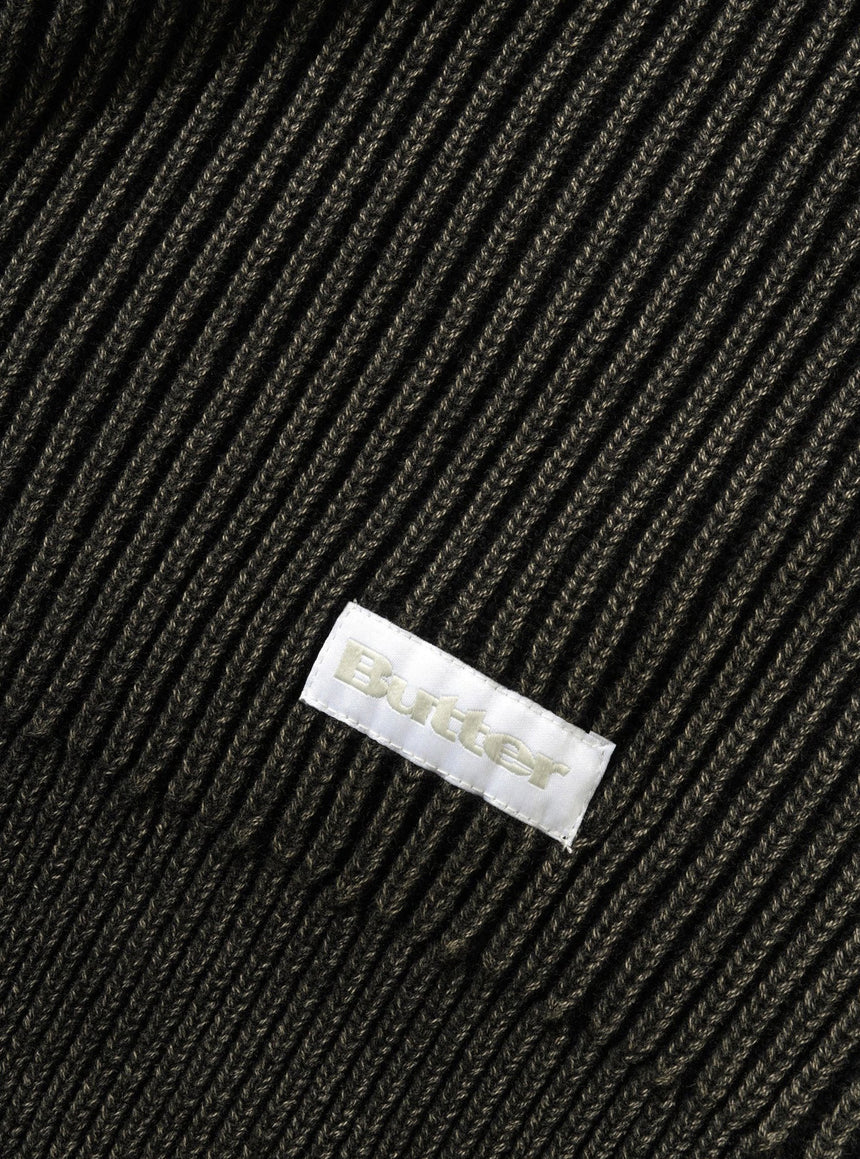 BUTTER GOODS Bleach Zip-Thru Knit - Black