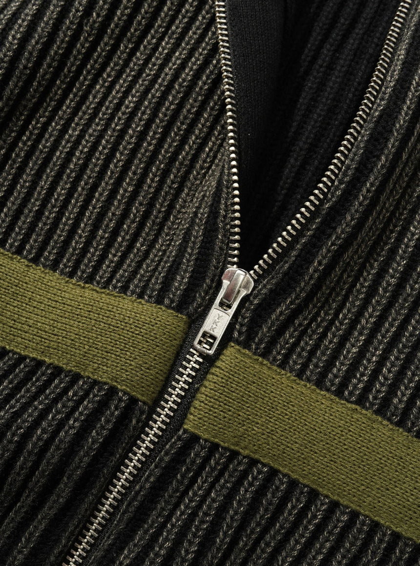 BUTTER GOODS Bleach Zip-Thru Knit - Black