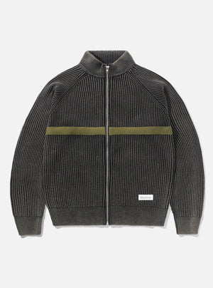 BUTTER GOODS Bleach Zip-Thru Knit - Black