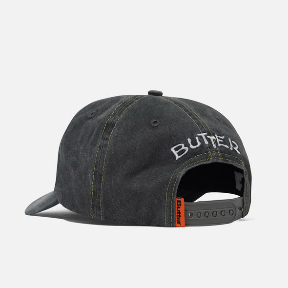 BUTTER GOODS Canine 5 Panel Cap - Washed Black