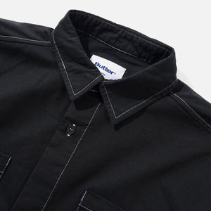 BUTTER GOODS Contrast Stitch Short Sleeve Shirt - Washed Black