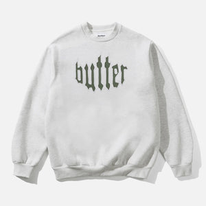BUTTER GOODS Cut Out Applique Crew - Ash