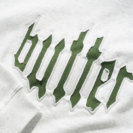 BUTTER GOODS Cut Out Applique Crew - Ash