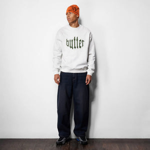 BUTTER GOODS Cut Out Applique Crew - Ash