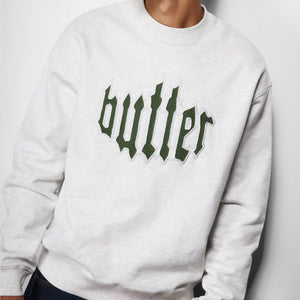 BUTTER GOODS Cut Out Applique Crew - Ash
