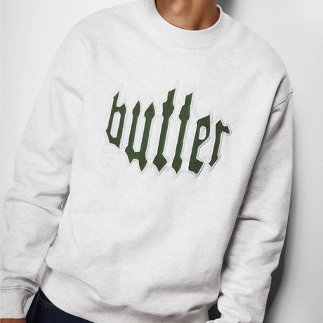 BUTTER GOODS Cut Out Applique Crew - Ash