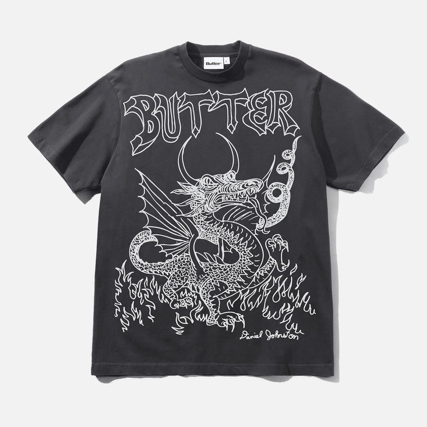 BUTTER GOODS Dragon Tee - Washed Black