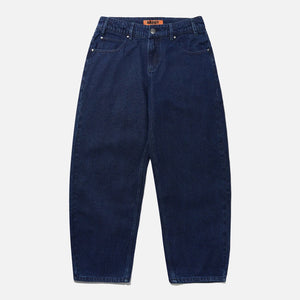 BUTTER GOODS Drummer Baggy Denim Jeans - Raw Dark Indigo