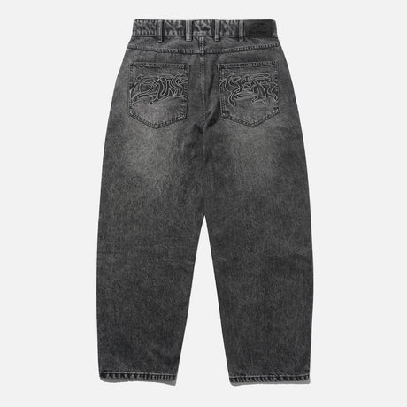 BUTTER GOODS Drummer Baggy Denim Jeans - Streaky Black