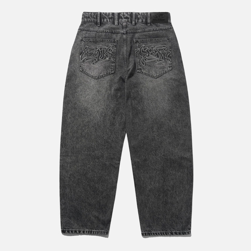 BUTTER GOODS Drummer Baggy Denim Jeans - Streaky Black