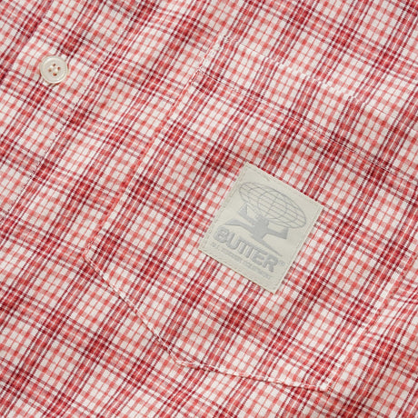 BUTTER GOODS Equipment Short Sleeve Shirt - Rhubarb