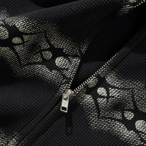 BUTTER GOODS Faded Waffle Zip-Thru Hood - Washed Black