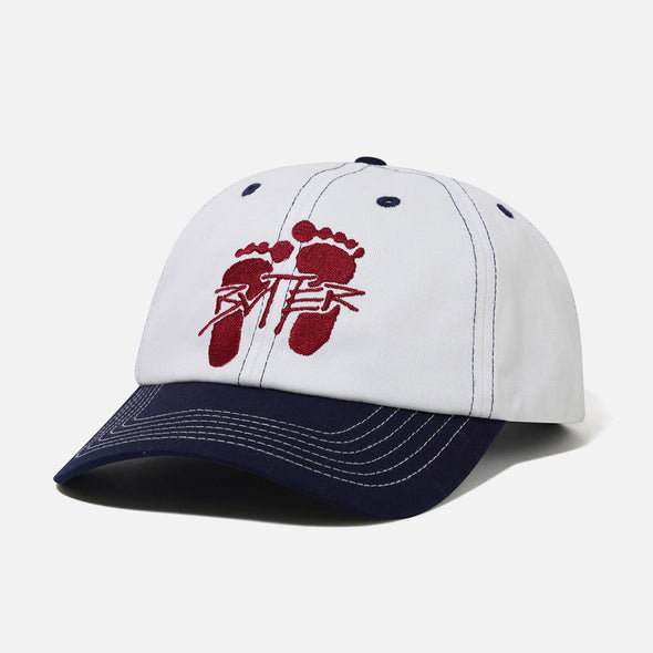 BUTTER GOODS Footprints 6 Panel Cap - White