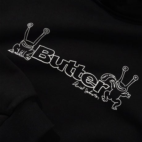 BUTTER GOODS Frog Logo Pullover Hood - Black