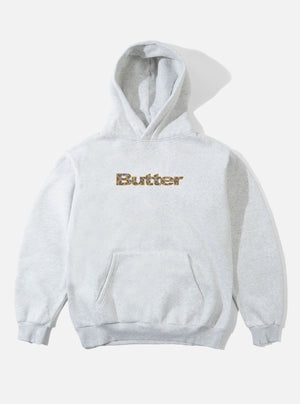 BUTTER GOODS Leopard Print Logo Pullover Hood - Ash