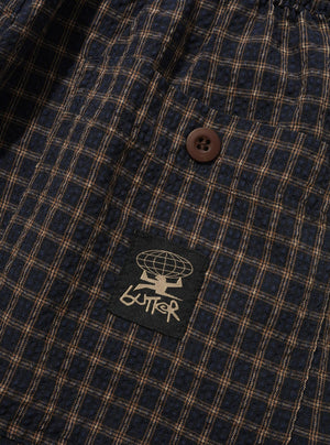 BUTTER GOODS Loose Shorts - Brown Seersucker Plaid