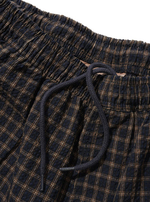 BUTTER GOODS Loose Shorts - Brown Seersucker Plaid