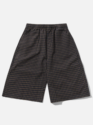 BUTTER GOODS Loose Shorts - Brown Seersucker Plaid