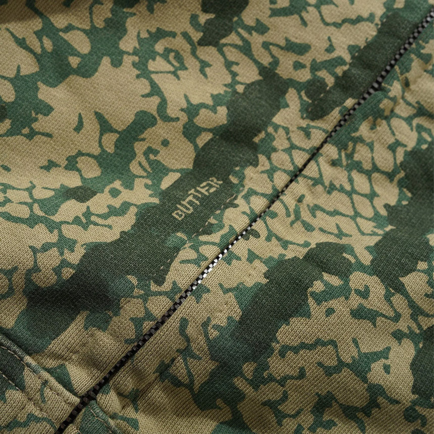 BUTTER GOODS Lowland Camo Zip Thru Hood - Washed Green