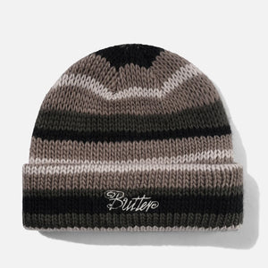 BUTTER GOODS Ombre Stripe Knit Beanie - Black