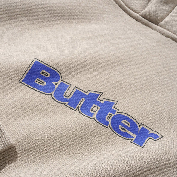 BUTTER GOODS Outline Logo Pullover Hood - Bone
