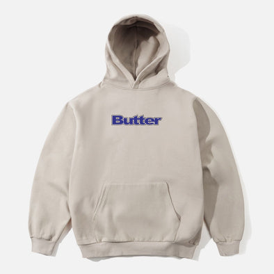 BUTTER GOODS Outline Logo Pullover Hood - Bone
