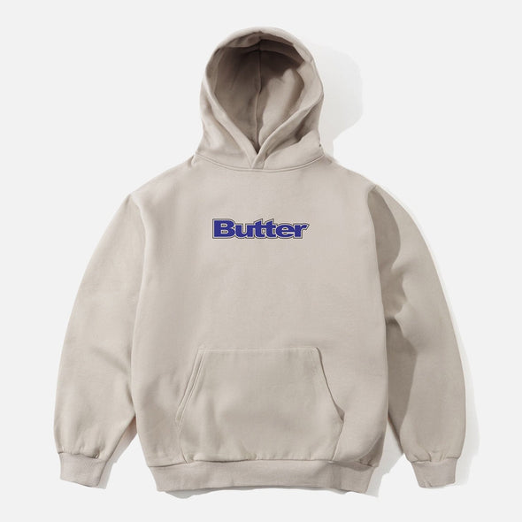 BUTTER GOODS Outline Logo Pullover Hood - Bone
