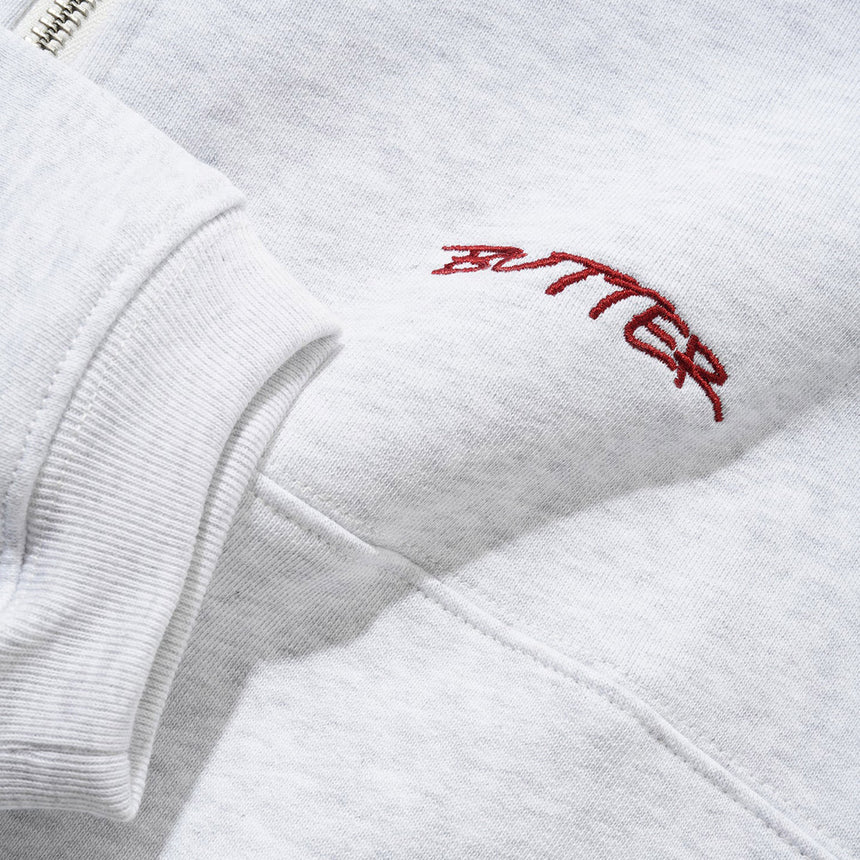 BUTTER GOODS Panel 1/4 Zip Sweater - Ash
