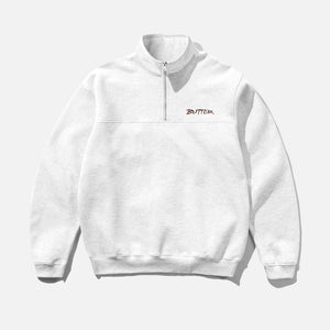 BUTTER GOODS Panel 1/4 Zip Sweater - Ash