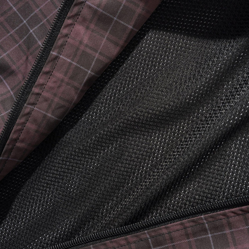 BUTTER GOODS Plaid Nylon Jacket - Burgundy