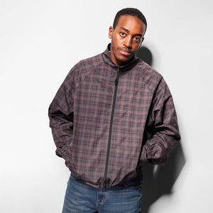 BUTTER GOODS Plaid Nylon Jacket - Burgundy