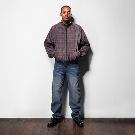BUTTER GOODS Plaid Nylon Jacket - Burgundy