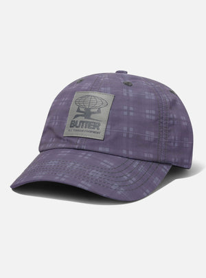 BUTTER GOODS Plaid Terrain 6 Panel Cap - Slate