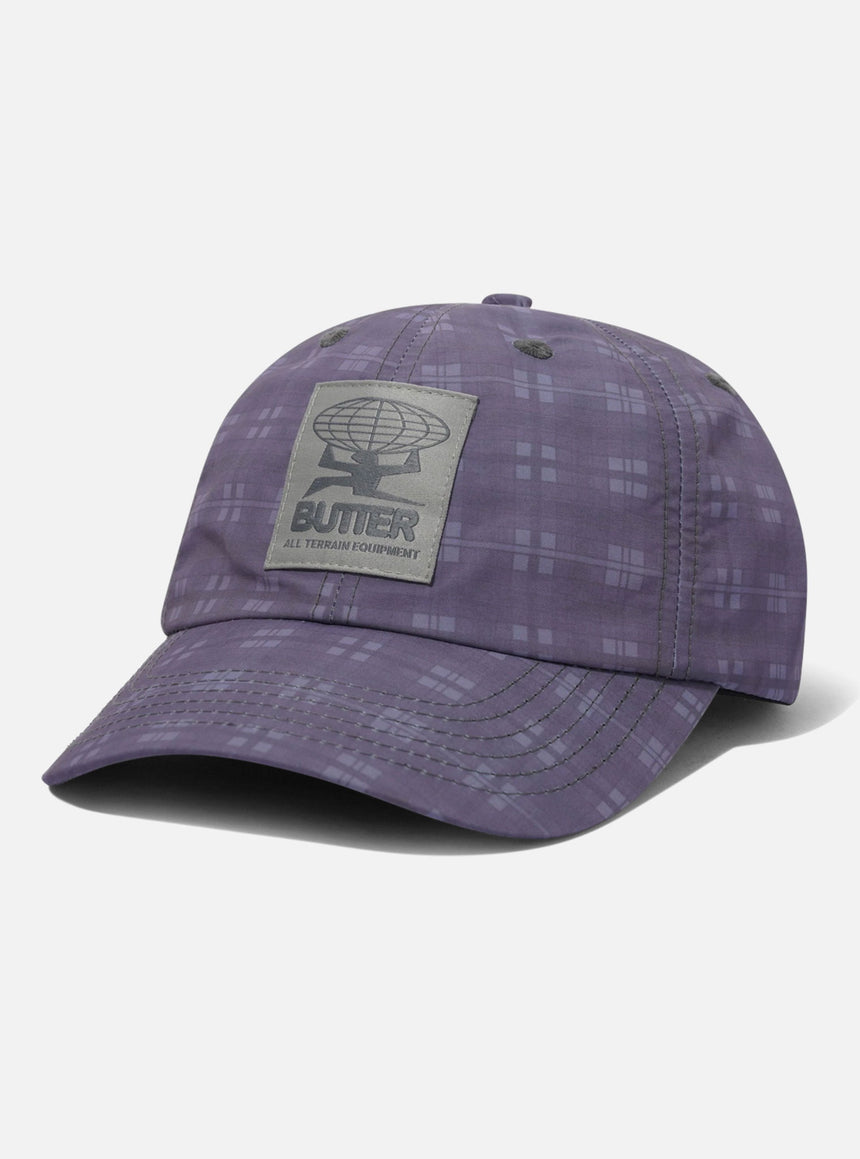 BUTTER GOODS Plaid Terrain 6 Panel Cap - Slate